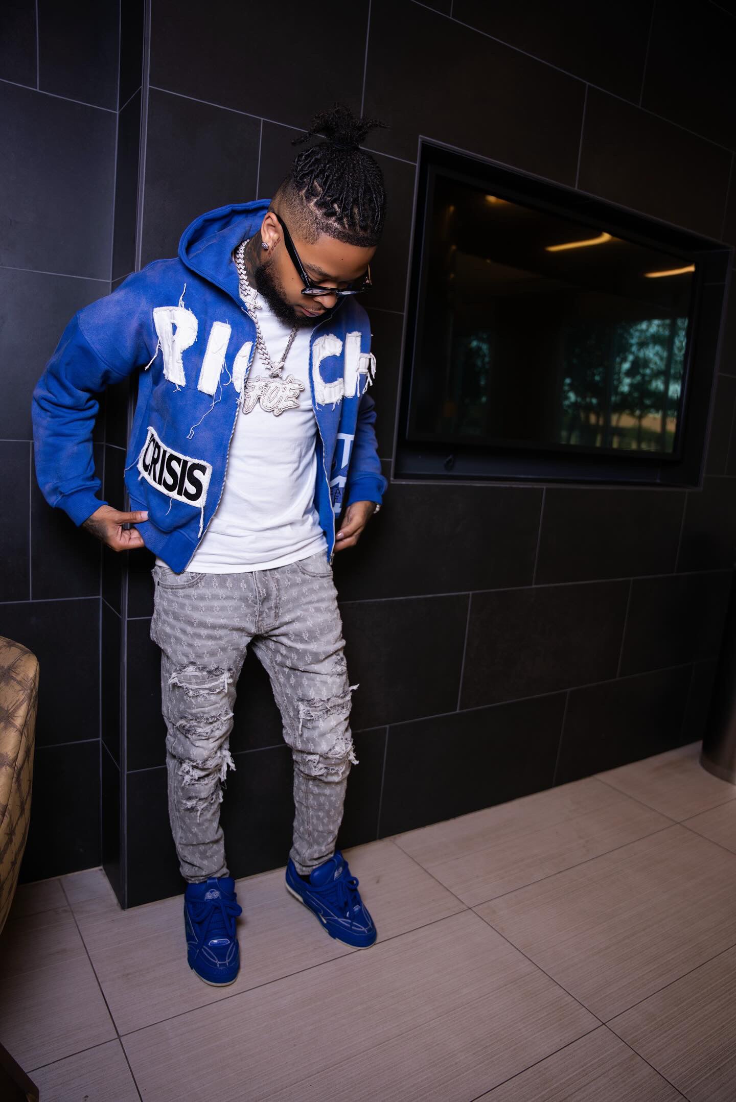 BLUE RICH ZIPUP
