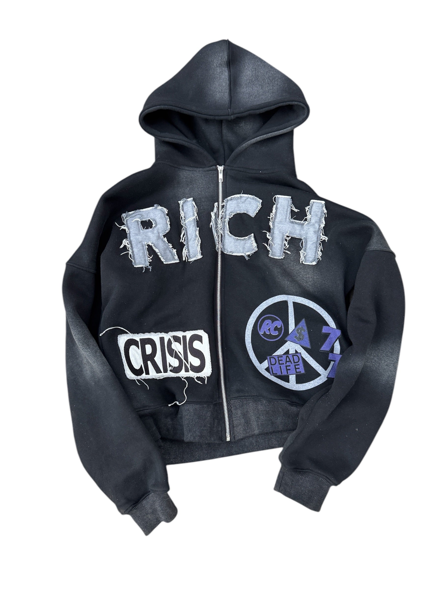 BLACK RICH ZIPUP