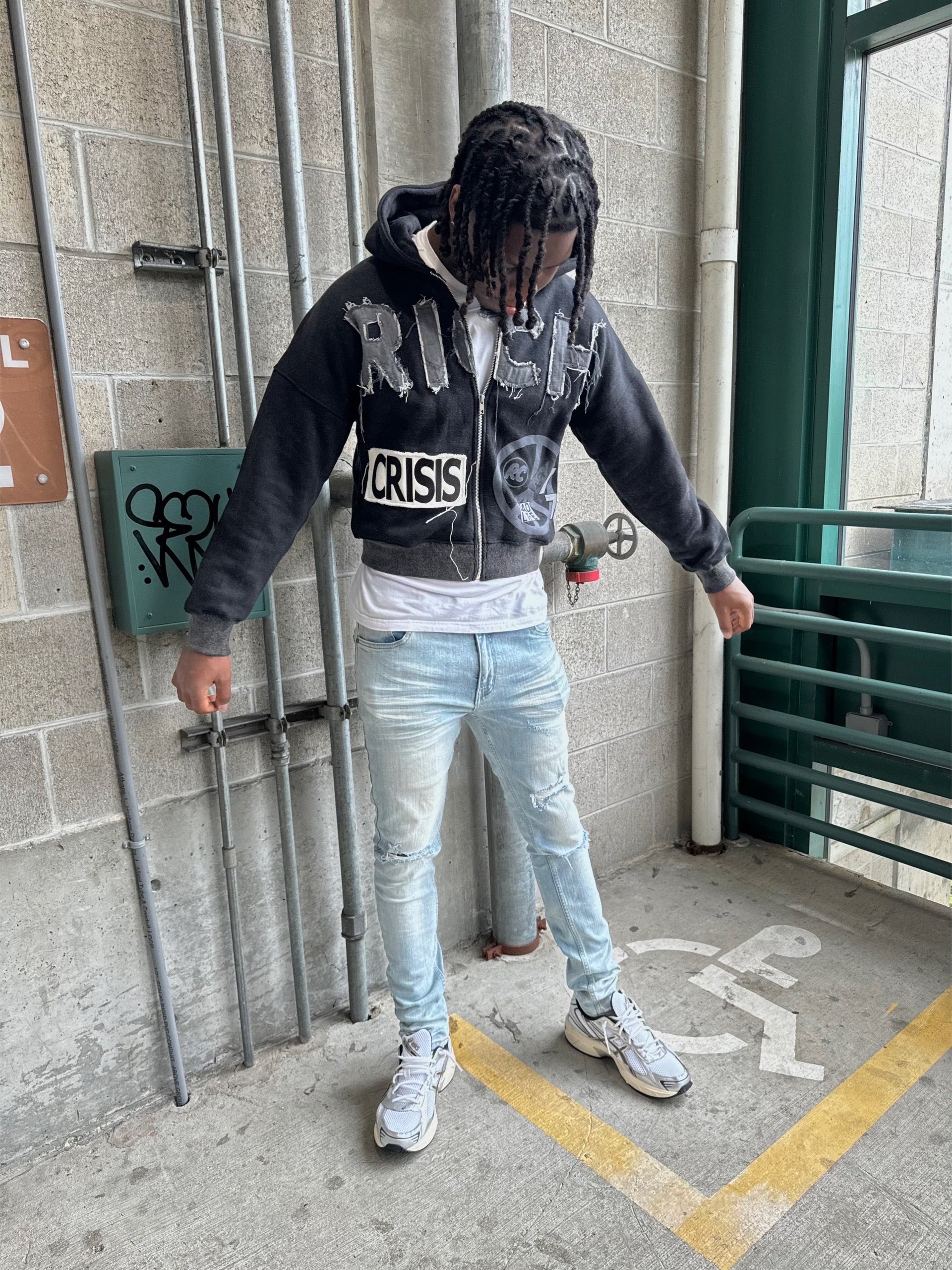 BLACK RICH ZIPUP